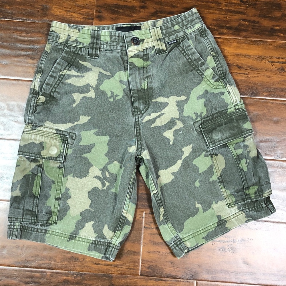 Boys Hurley cargo camo shorts